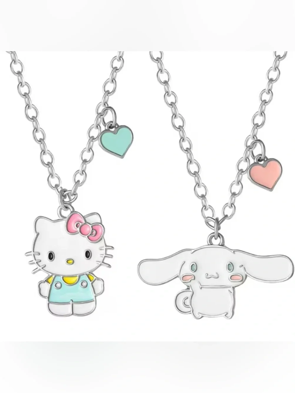 NWT Hello Kitty & Cinnamoroll Best Friends Necklace Set of 2 with BFF Charm, 18